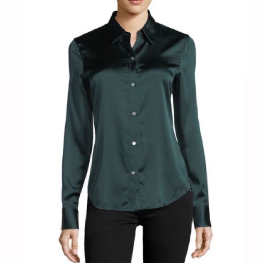 Theory fitted satin blouse